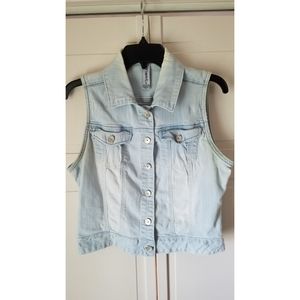 Cropped Denim Vest